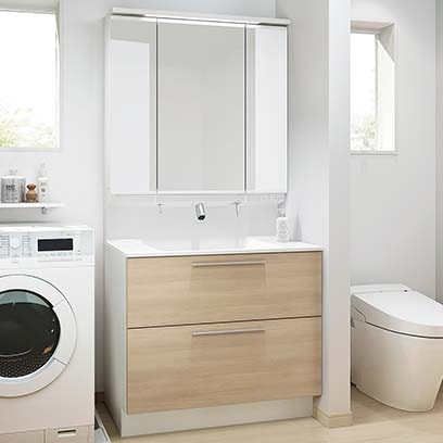 LIXIL | 洗面化粧室 | クレヴィ | 施工イメージ | ＜奥行500タイプ