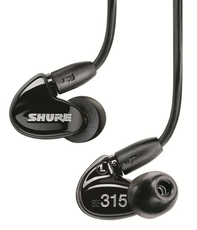 Shure SE315-K Sound Isolating Earphones, Black | LP GEAR