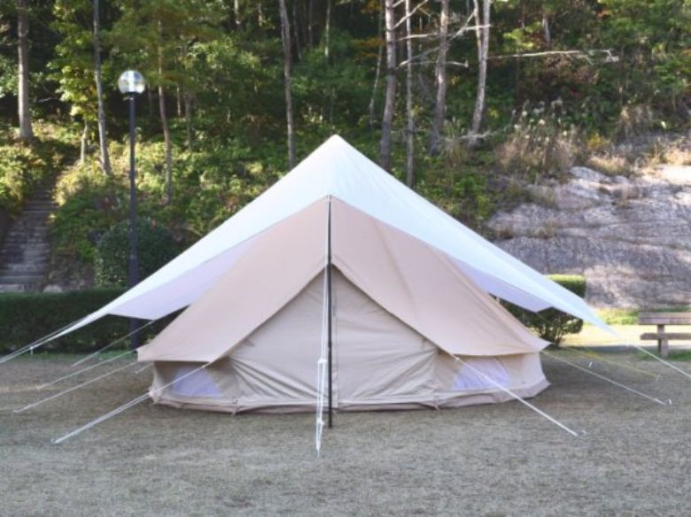 雨でもコットンテントが使える！ ワンポールテント用レインカバー登場