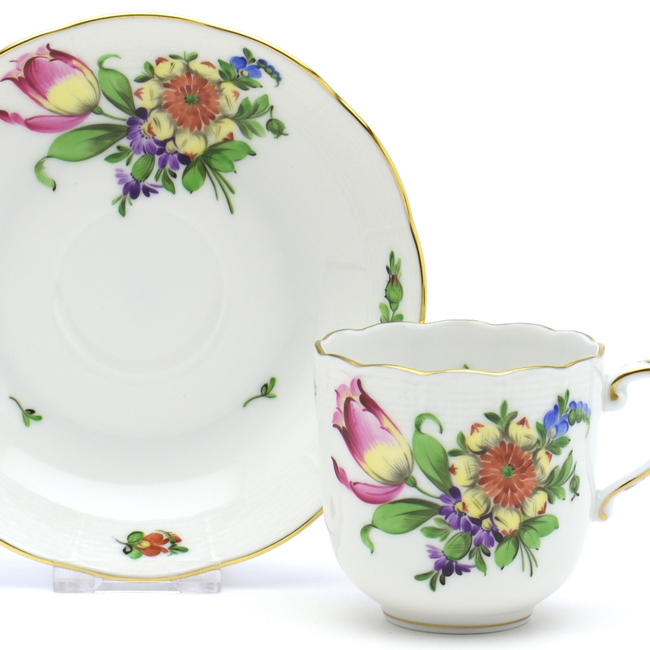 ヘレンド(Herend) コーヒーカップ(160cc)&ソーサー チューリップの花束