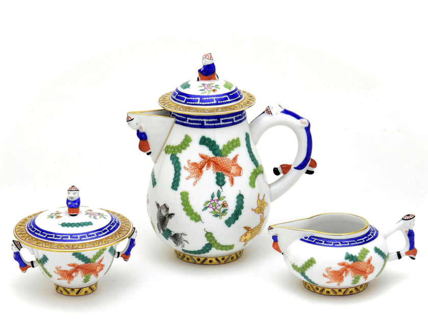 ヘレンド(Herend) コーヒーセット(2人用) ポワッソン(10pc/PO