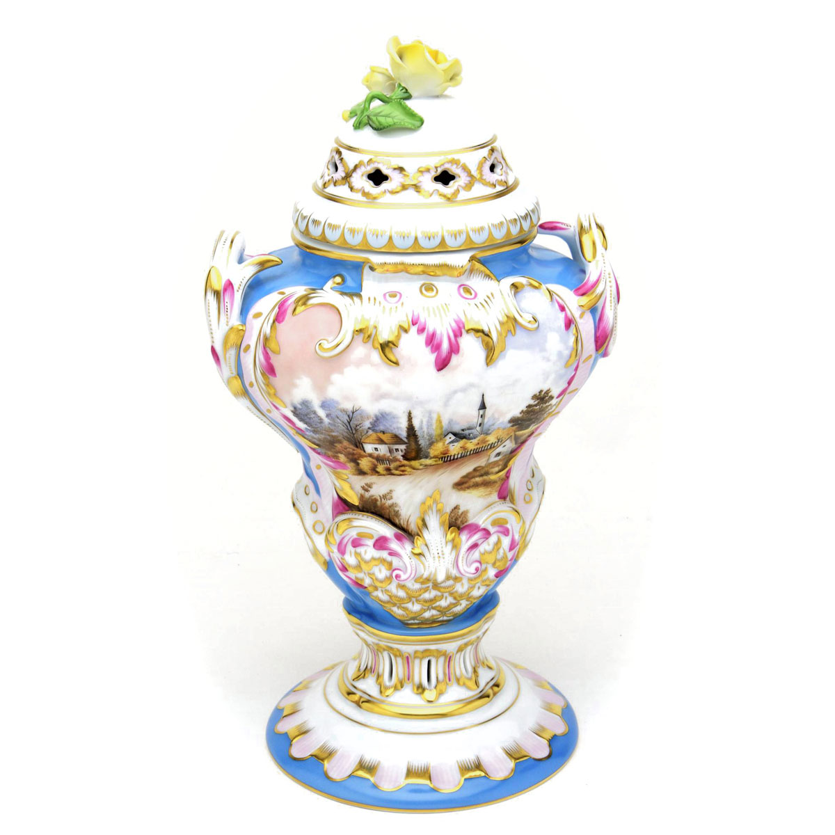 60%Off】ヘレンド(Herend) 蓋付き飾り壺(高さ:35.5cm) スペシャル