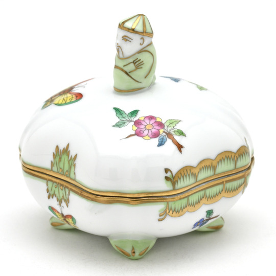 ヘレンド(Herend) ボンボン入れ(高さ:7.8cm)マンダリン飾り