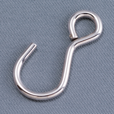 エスカン S字フック SA-007 鉄 ニッケルメッキ （片閉じ） 1パック 10