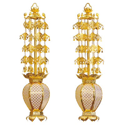 真鍮院玄 瓔珞 （1対） 消金 白玉 | 仏壇・仏具・位牌のメモリアル仏壇