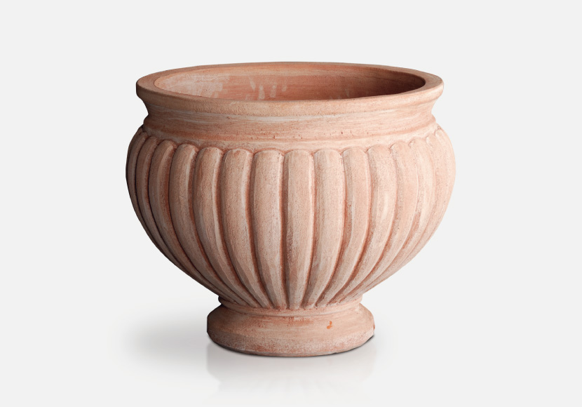 ハンドメイド・イタリアンテラコッタ素焼き鉢【スキャネラッタ】陶器鉢