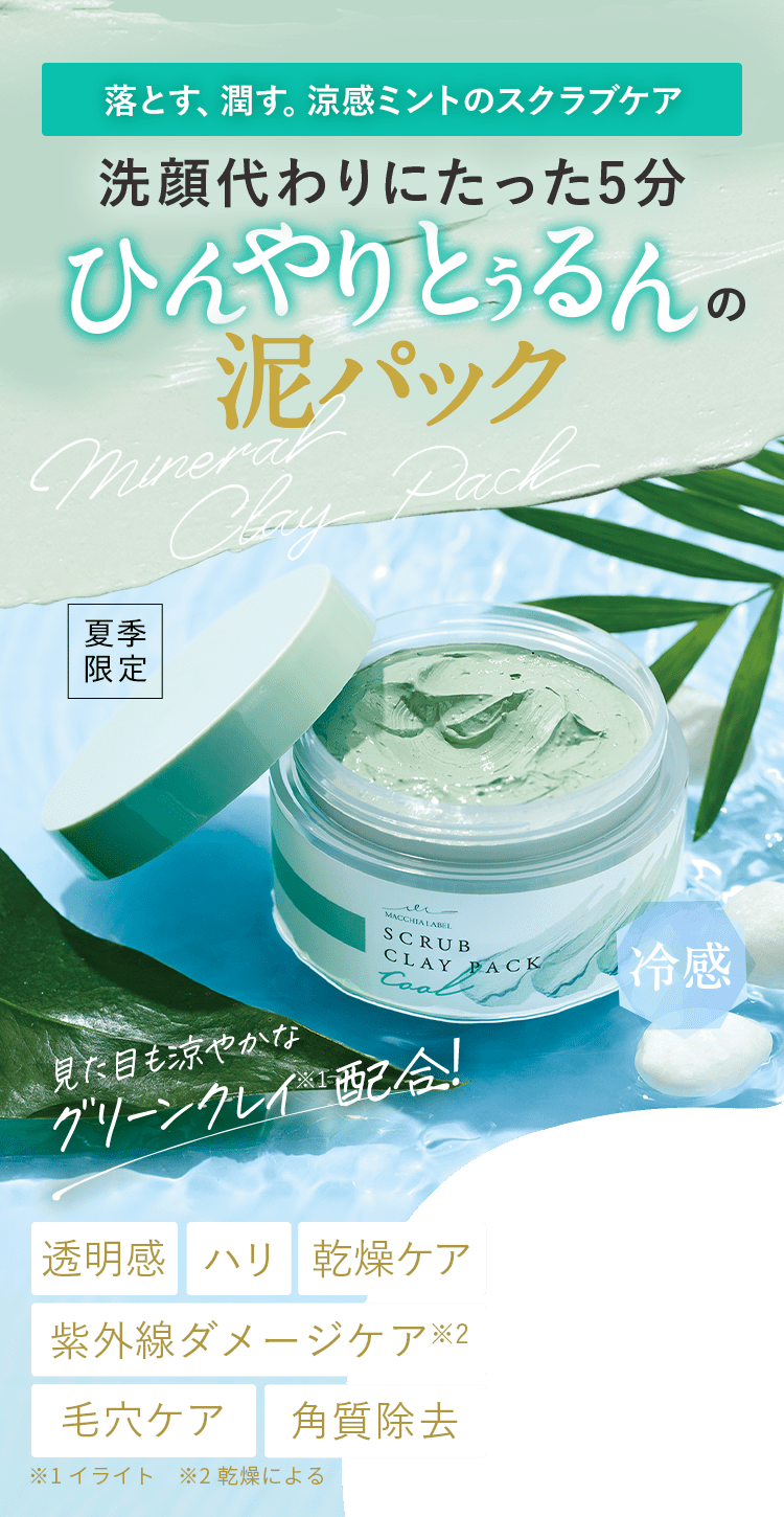 公式]（洗い流し）冷感パック スクラブクレイパッククール