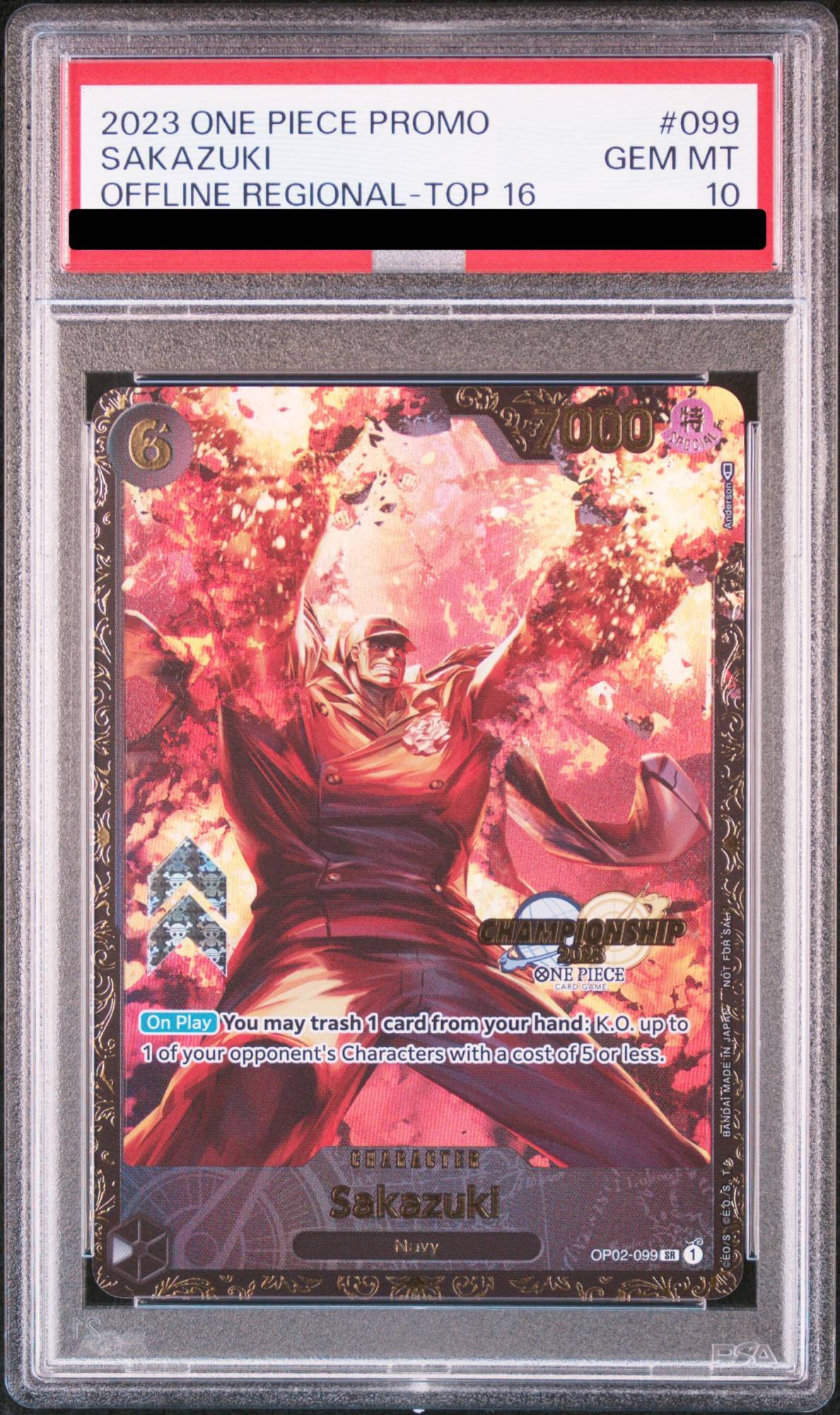 PSA10】 サカズキ [英語版] (CS2023/illust:Anderson)【SR】{OP02-099