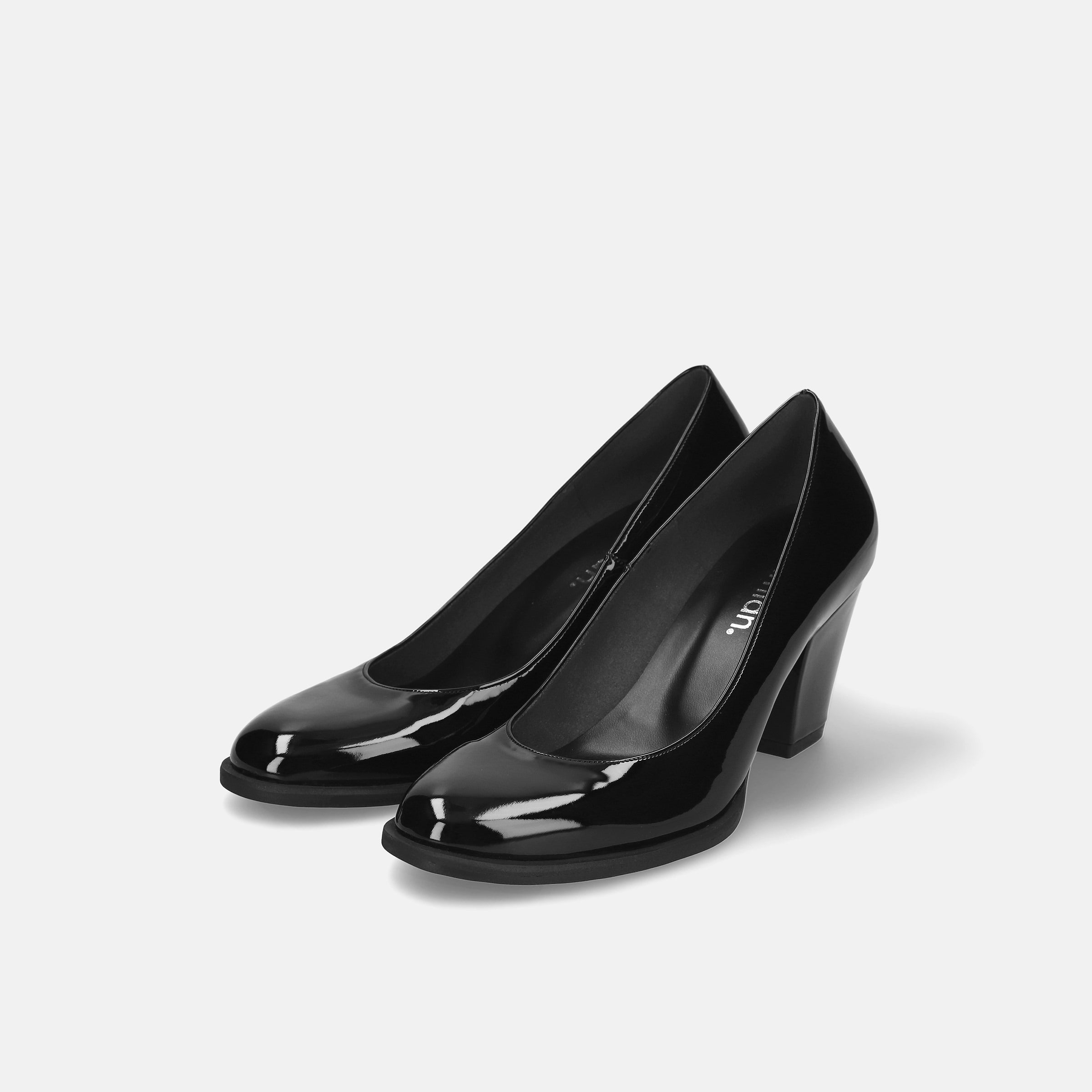 15%OFF：ラウンドトゥ チャンキーヒール パンプス（m66602）ブラックE