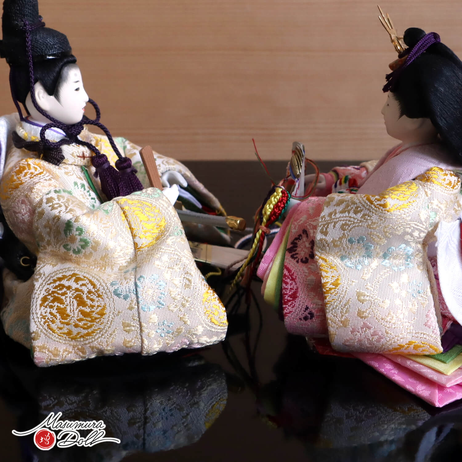 雛人形 最新作 華峰作 柳 親王 京都 大嶋金襴謹製 西陣織 鳳凰丸 月