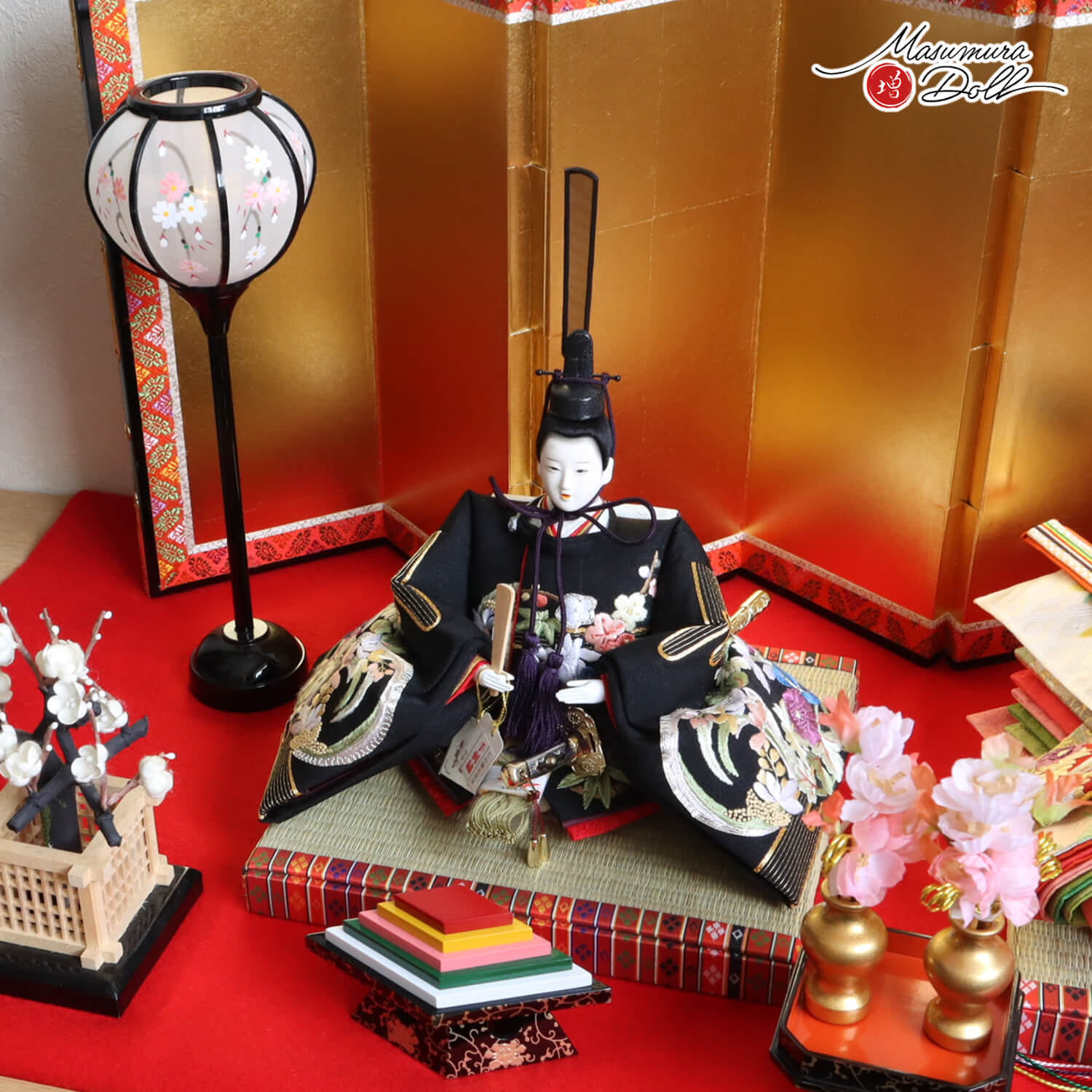最新作】 小出松寿作 11番 正絹 手刺繍 京染め「雲水 四君子 」頭師