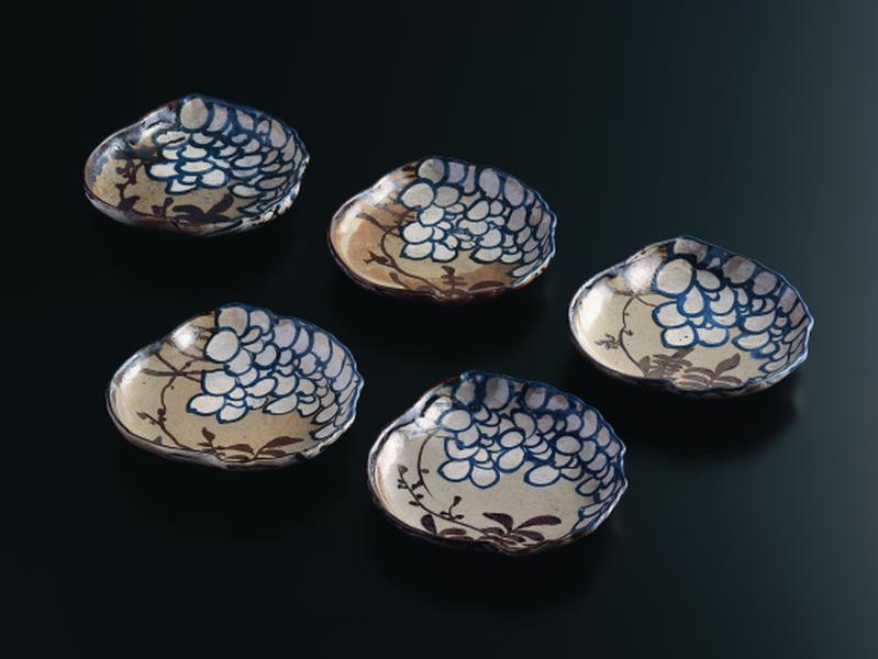 乾山写 尾形乾山 百合型向付 懐石 日本料理12客 Tsukasa Yamaguchi