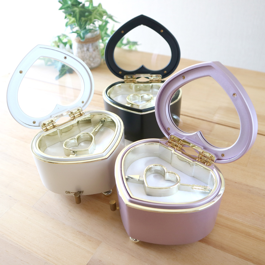 18弁】ハートBOX（小） オルゴール かわいい 小物入れ ｜株式会社