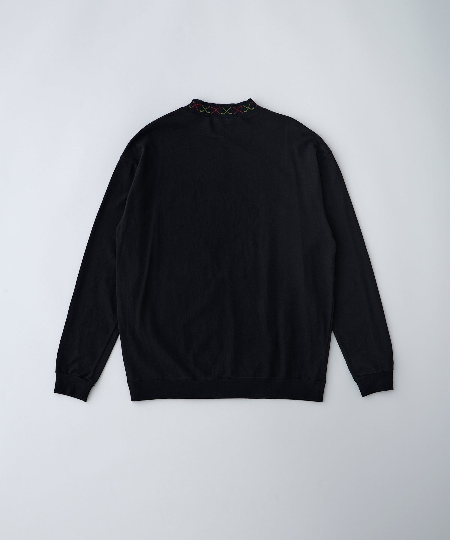 NVG 襟 Jacquard Mock Neck Shirt(BLACK) – NEW VINTAGE GOLF
