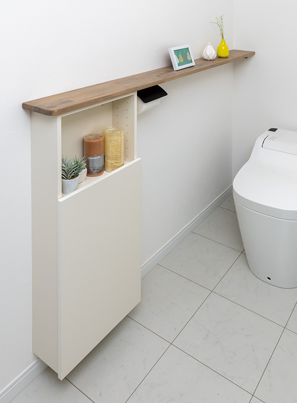 トイレ | 収納（トイレ収納・収納棚・壁厚ニッチ収納）、壁、床 | 収納