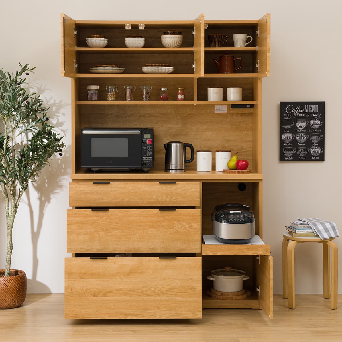 キッチンボード(エトナ120KB LBR) | ニトリネット【公式】 家具