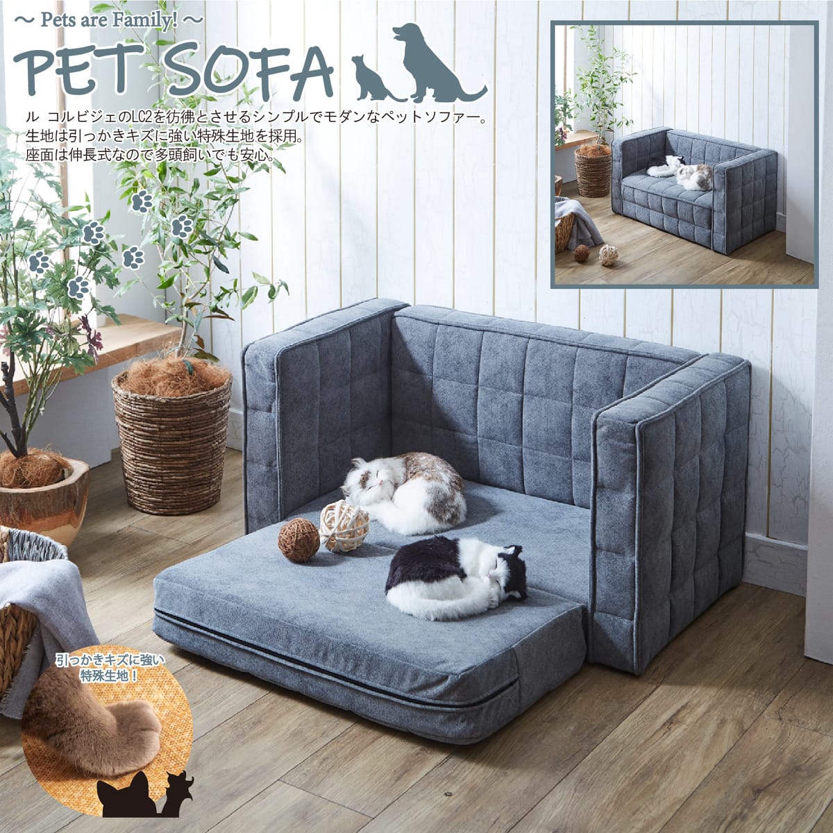 引っかきキズに強い座面伸長式ペットソファ | ニトリネット【公式
