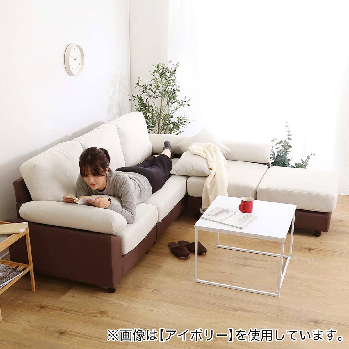 5人掛けコーナーカウチソファ 布張りツートンタイプ (GY) | ニトリ