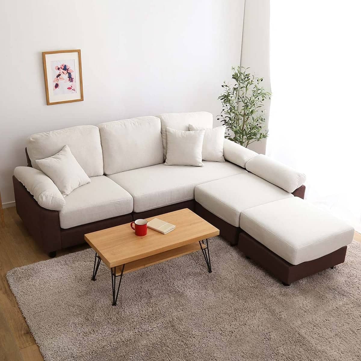 5人掛けコーナーカウチソファ 布張りツートンタイプ (IV) | ニトリ