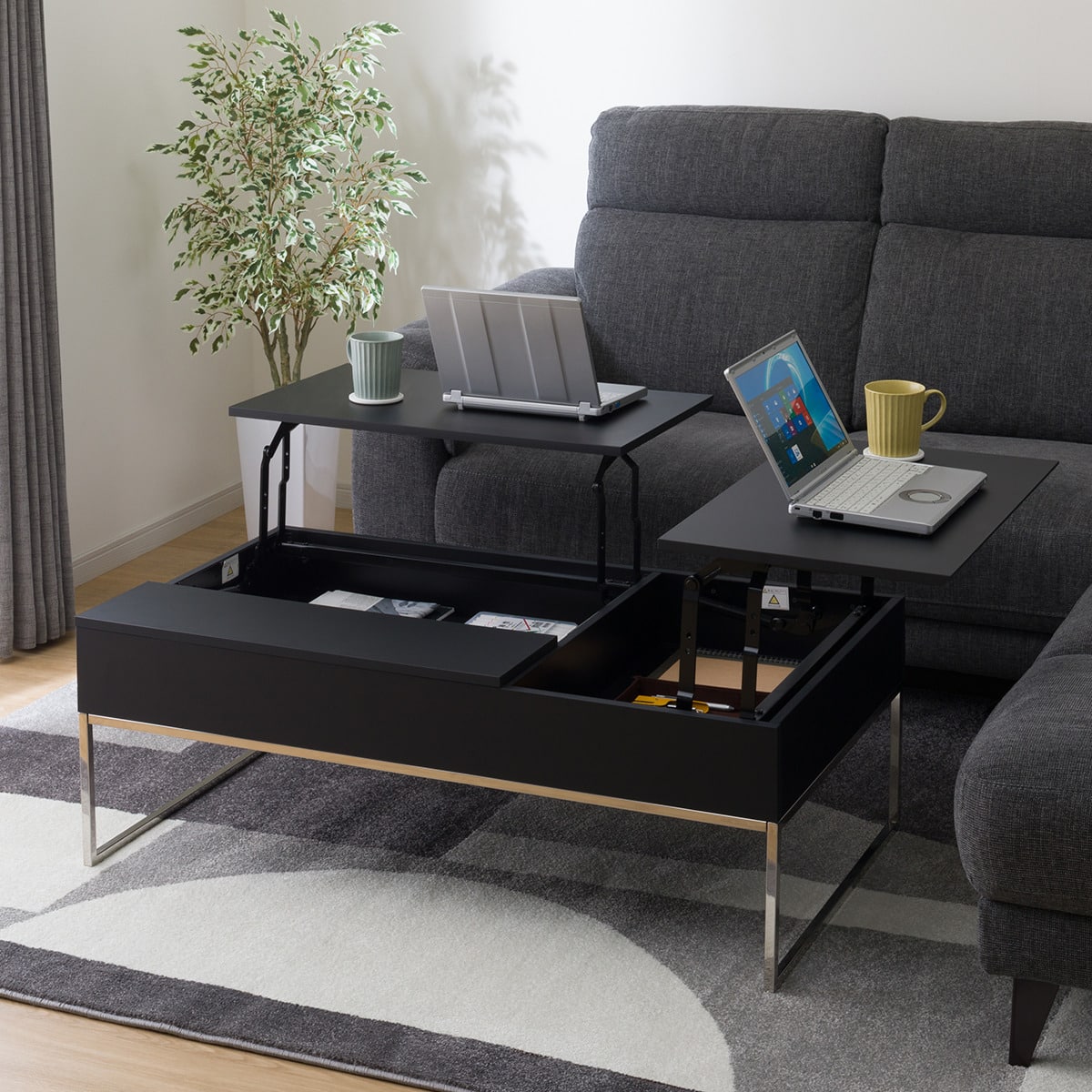 昇降センターテーブル(AW18 BK) | ニトリネット【公式】 家具