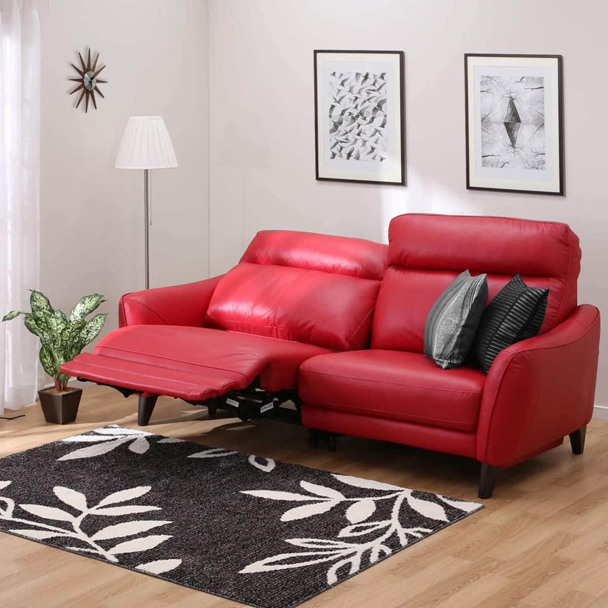 3人掛け右電動リクライニングソファ 本革(一部合成皮革)タイプ