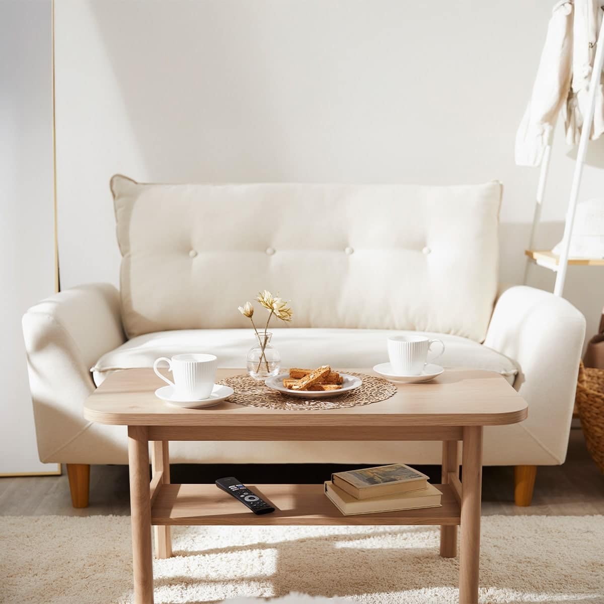 ローソファにもなるコンパクトソファ 布張りタイプ (Nパック4 BE