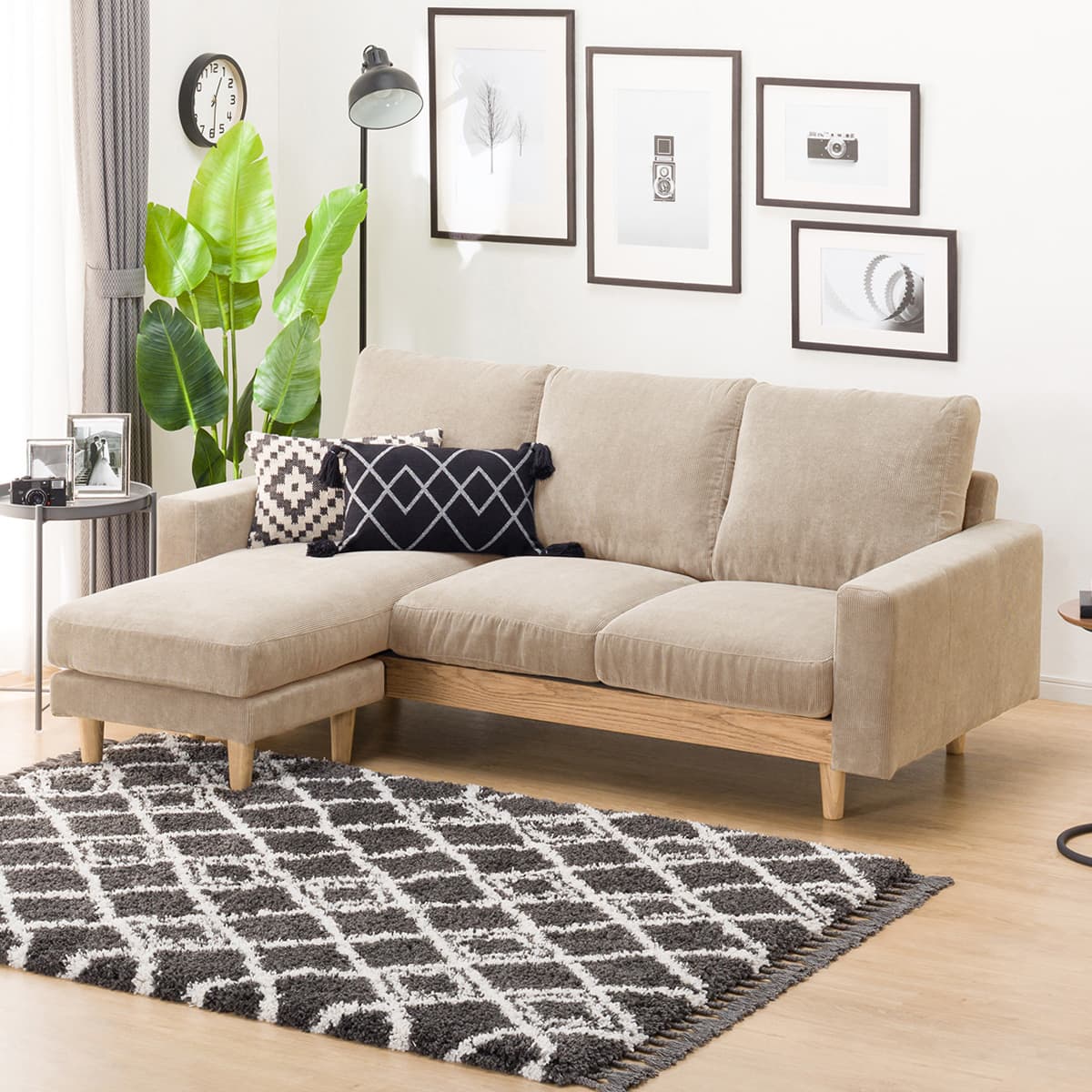 カウチソファ 布張りタイプ (アウロス4 BE) | ニトリネット【公式