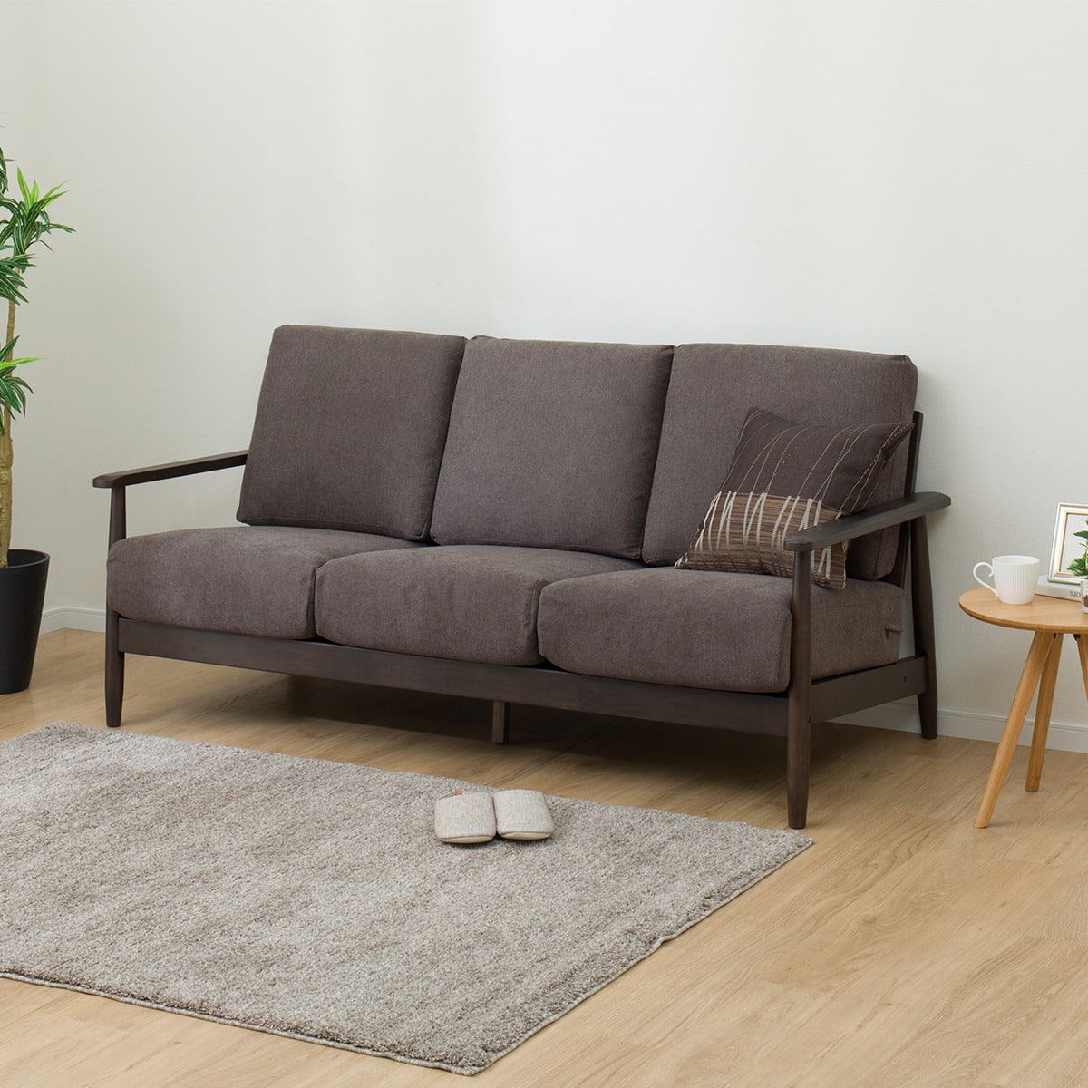 3人掛けソファ 布張りタイプ (IG01 DBR/DMO) | ニトリネット【公式