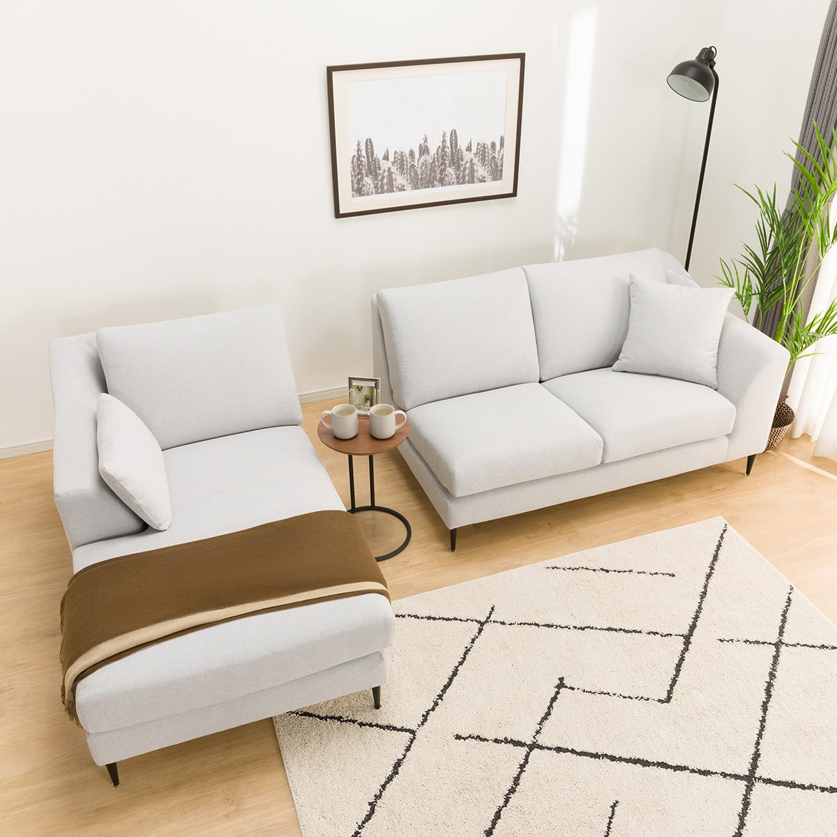 傷・汚れに強い カウチソファ 布張りタイプ (Nポケット BS15 Nシールド