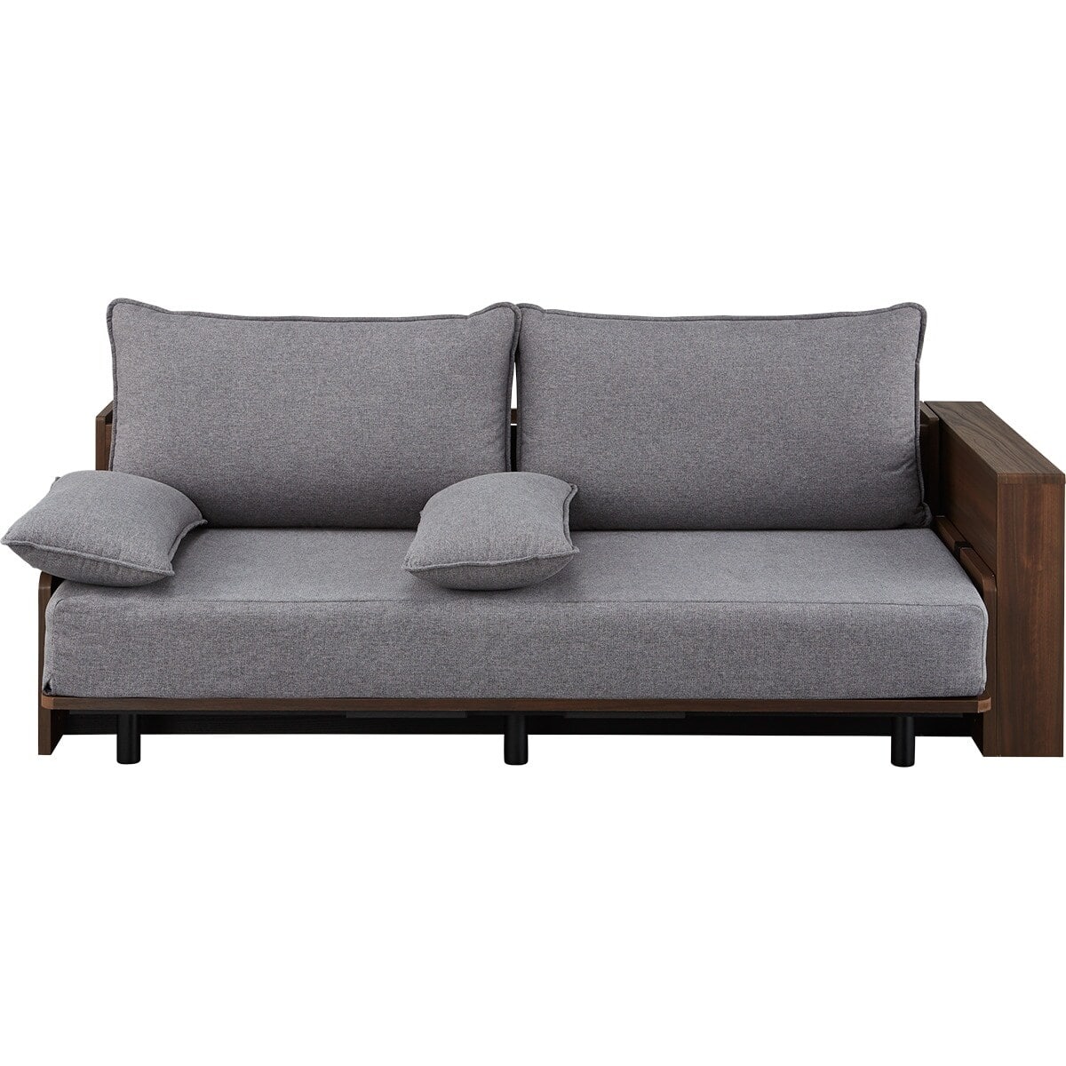 ベッドソファ サイドラック付き (B2 MGY/MBR) | ニトリネット【公式