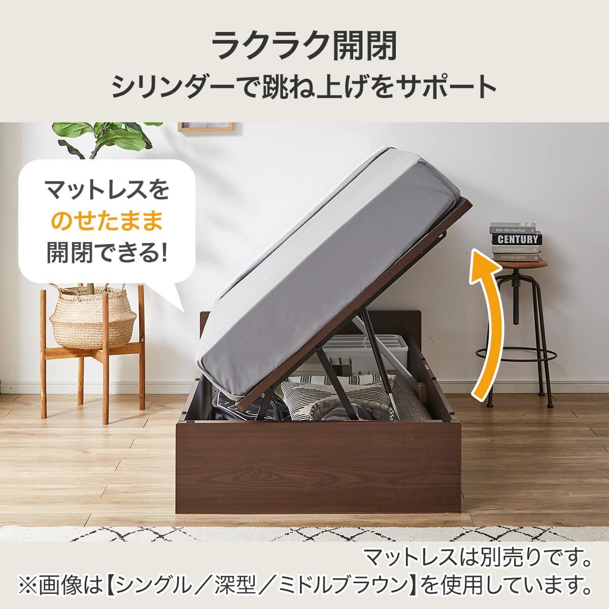 ダブルベッドフレーム(OP KG ヘッドレス 横開き 深型 WW) | ニトリ