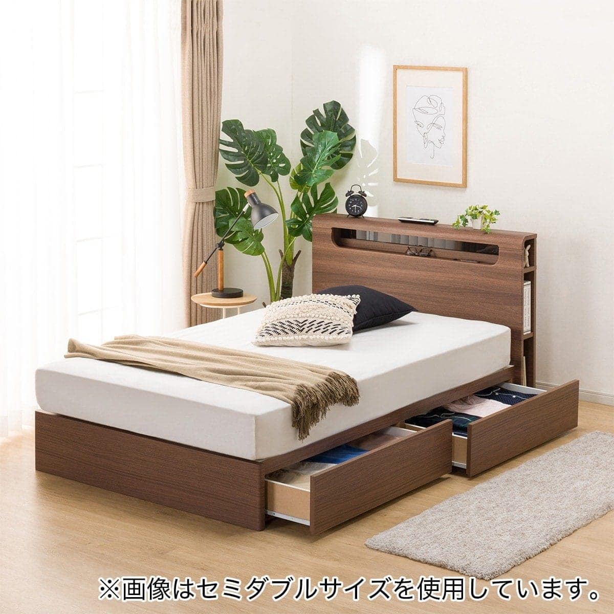 ダブルベッドフレーム(EB-003 引出し付き MBR DR) | ニトリネット