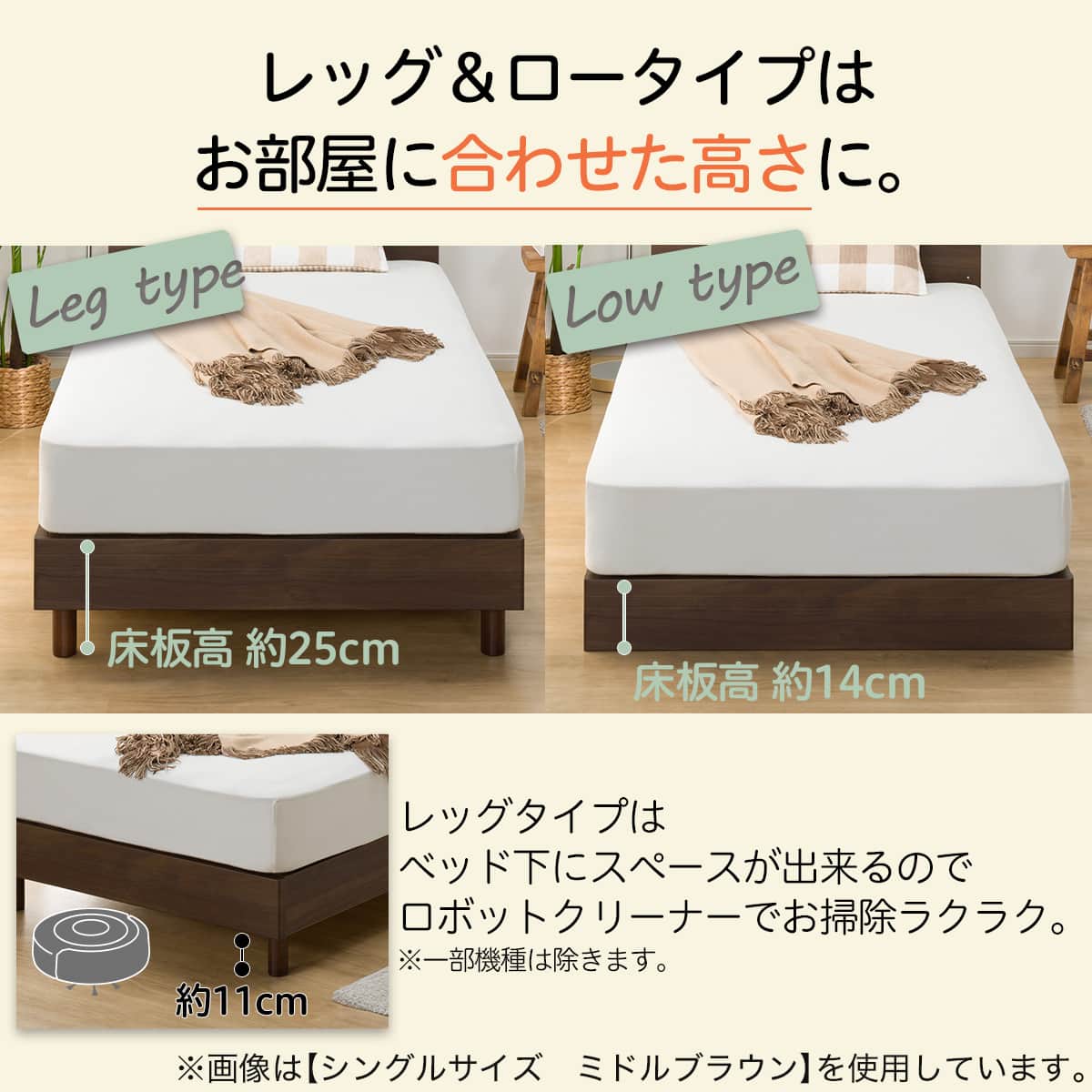 ダブルベッドフレーム(NS-001 BK LEG/LOW 床板) | ニトリネット【公式