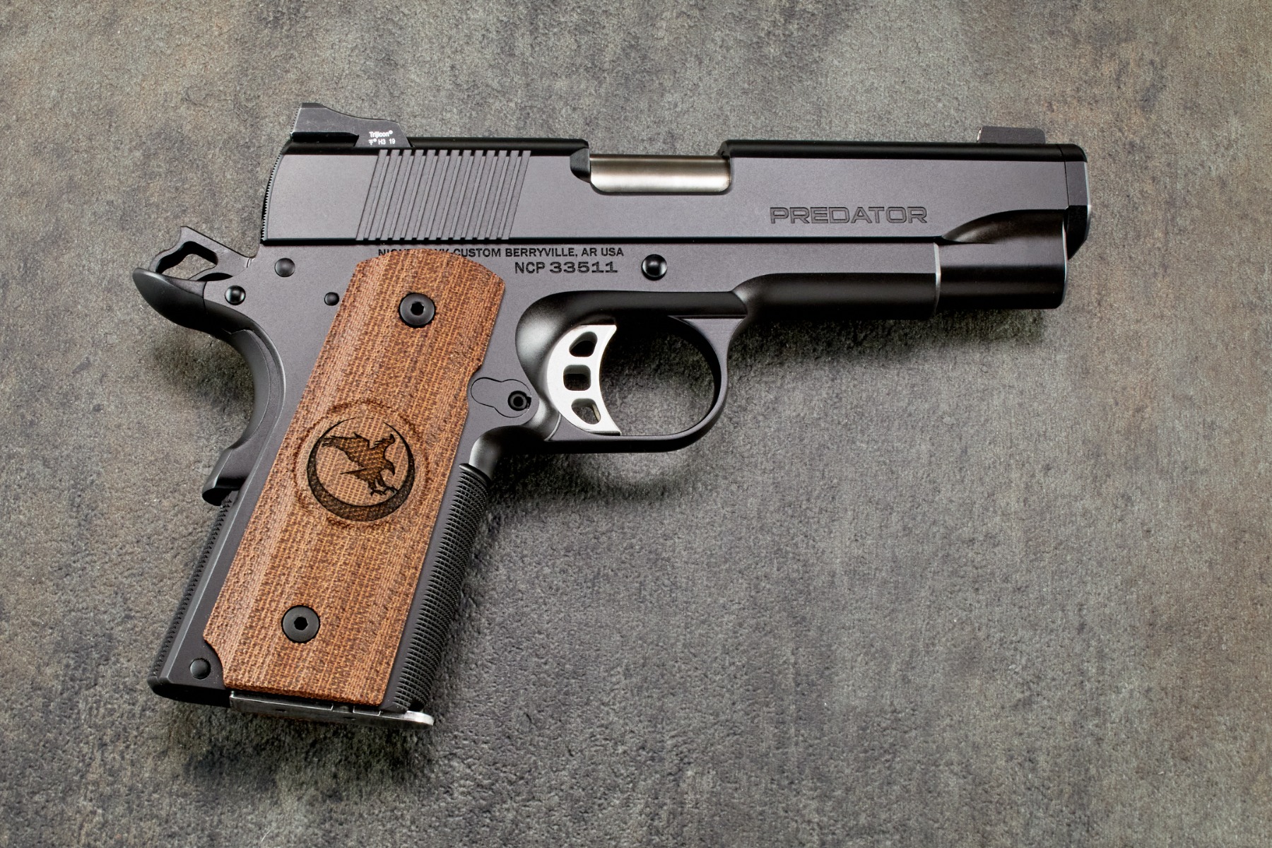 1911 Grips, Gator Back, Brown, G10, Officer