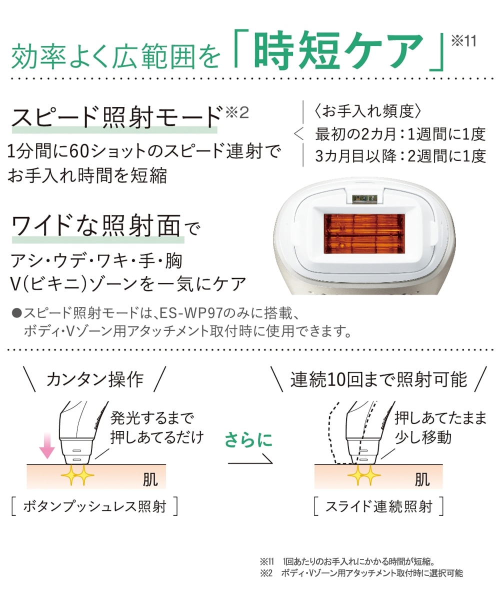 パナソニック 光美容器 光エステ＜ボディ＆フェイス用＞（ES-WP97