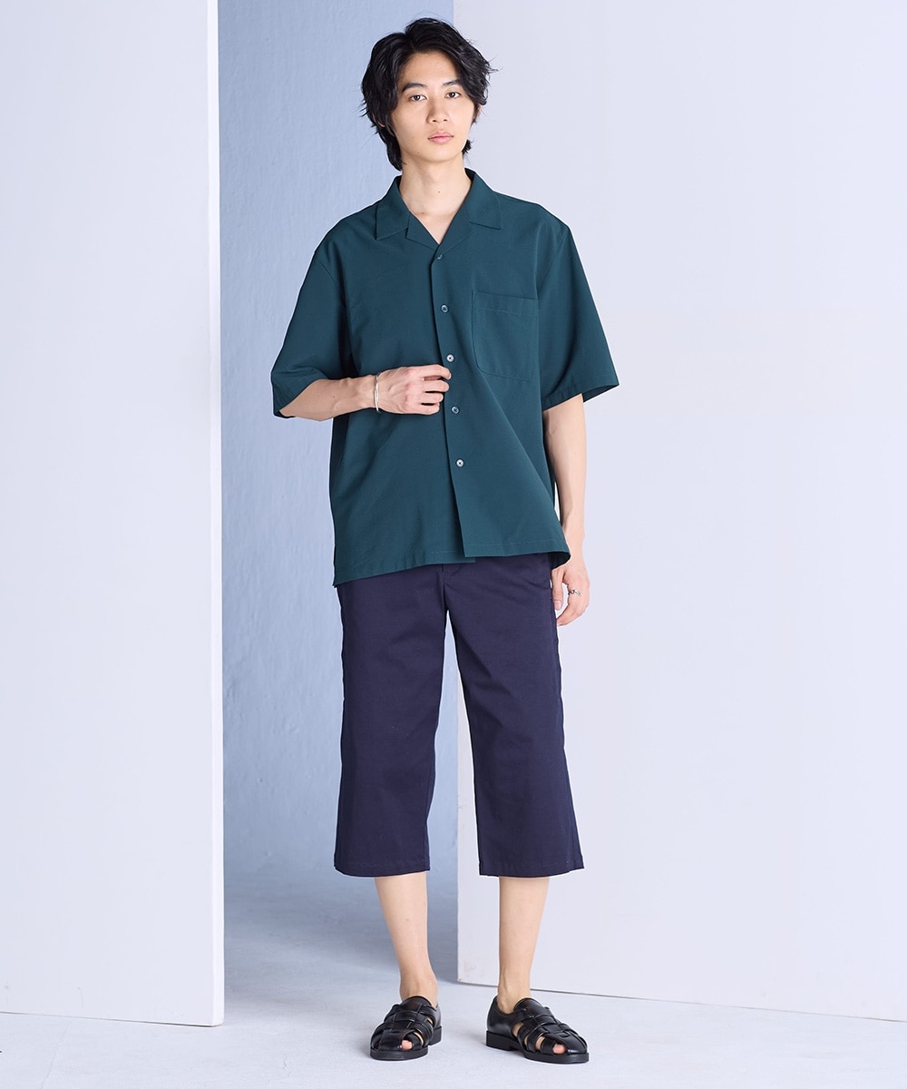 セットアップ可能】ストレッチシアサッカーオーバーサイズオープン