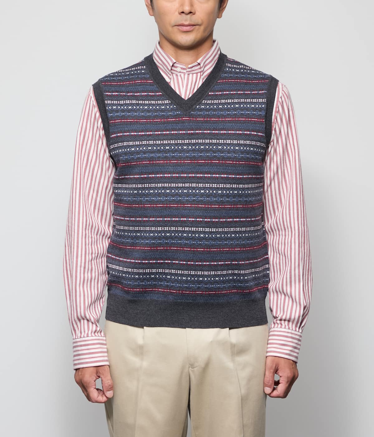 フェアアイル プルオーバー Vネックニットベスト(11576501-2025