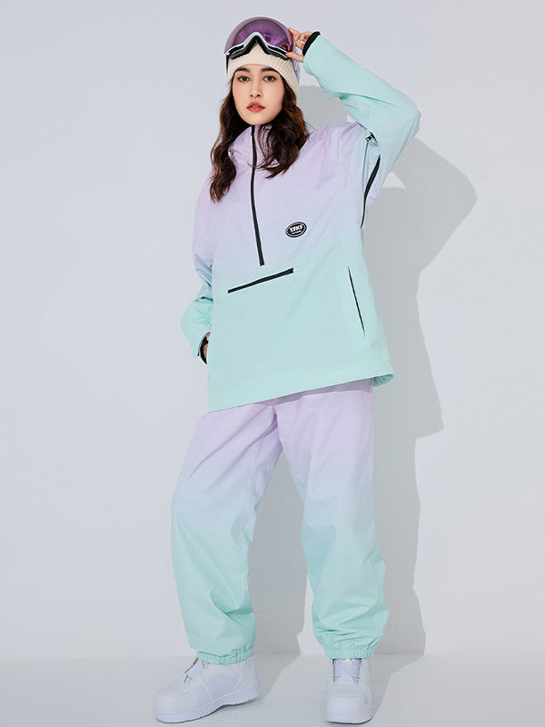 Women's YFKF Colorful Neon Winter Fun Mountain Snowboard Suits