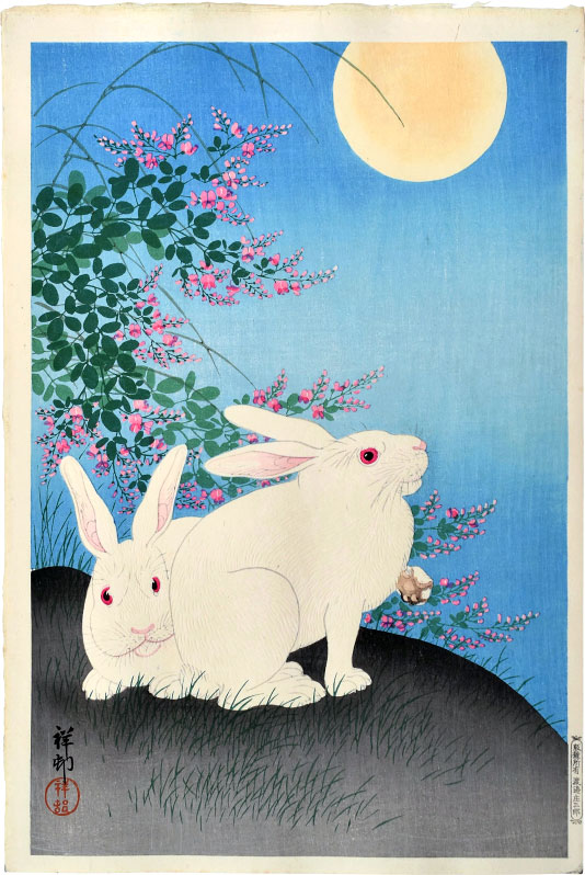 Scholten Japanese Art | Woodblock Prints | Ohara Koson Two White