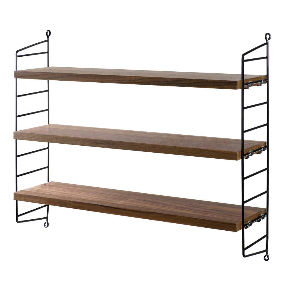 ストリングポケット ウォルナット×ブラック / 石膏ボードアンカー付き