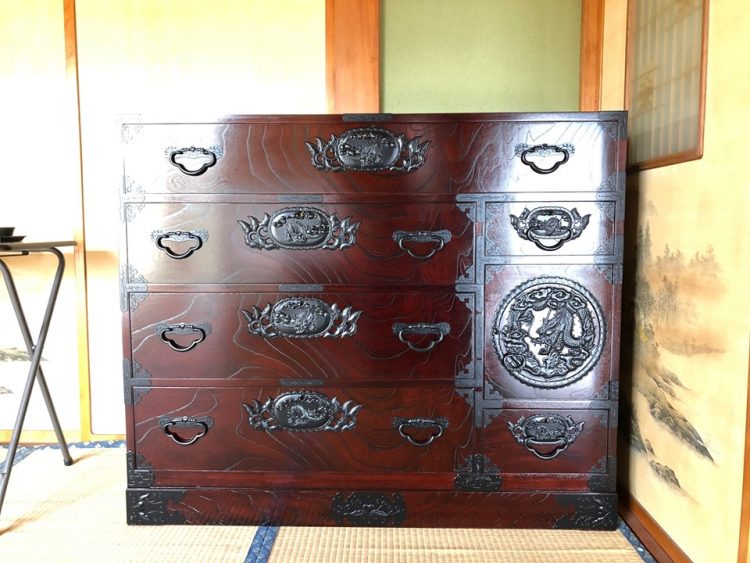 仙台箪笥 四尺野郎箪笥 KC-7B 拭き漆塗り｜和モダン・着物収納・伝統