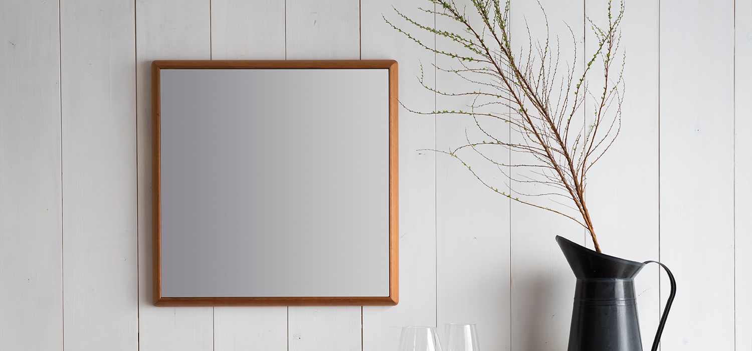 ステラ ウォールナット ウォールミラー W54×54 壁掛け 全身 鏡