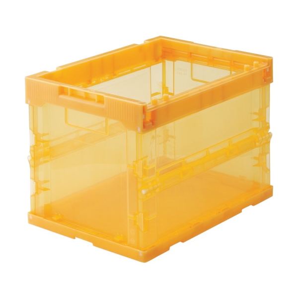 TRUSCO α折りたたみコンテナ オリコン スケルコン 20L 透明オレンジ