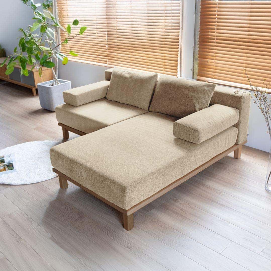 SIEVE】レクト ユニットソファ 2人掛け カウチソファ ブラウンフレーム