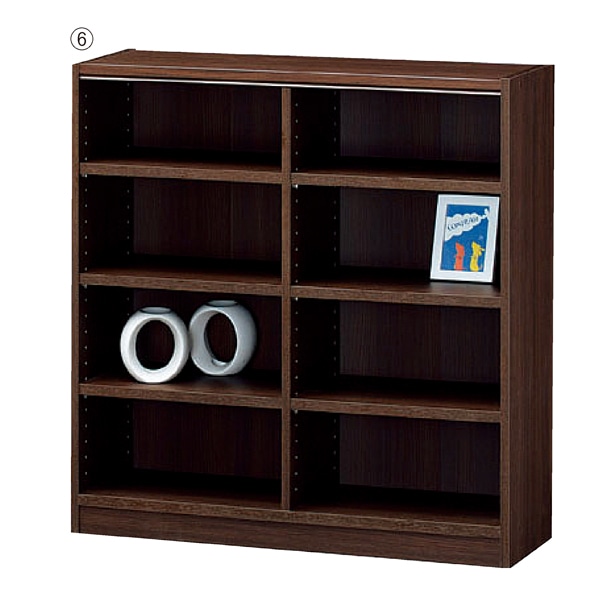 木製収納オープンラック ダークブラウン 幅44×高さ150cm