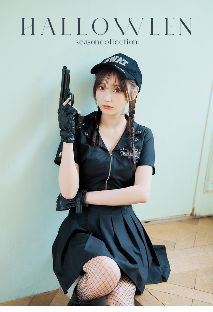 SALE!!】【即日発送！】【ハロウィン】SWATスワットガールセットアップ