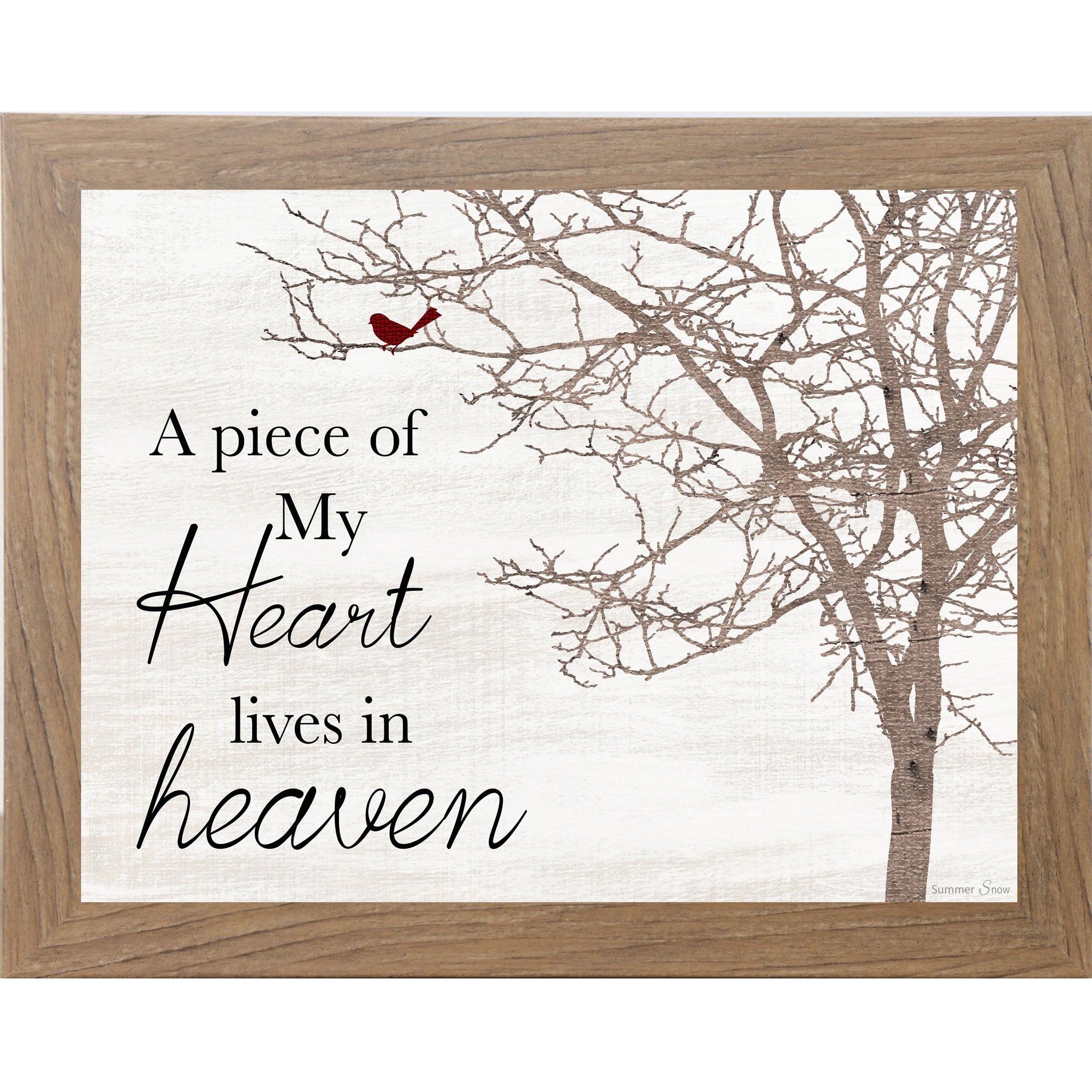 A Piece of My Heart Lives in Heaven | Cardinal Sympathy Framed