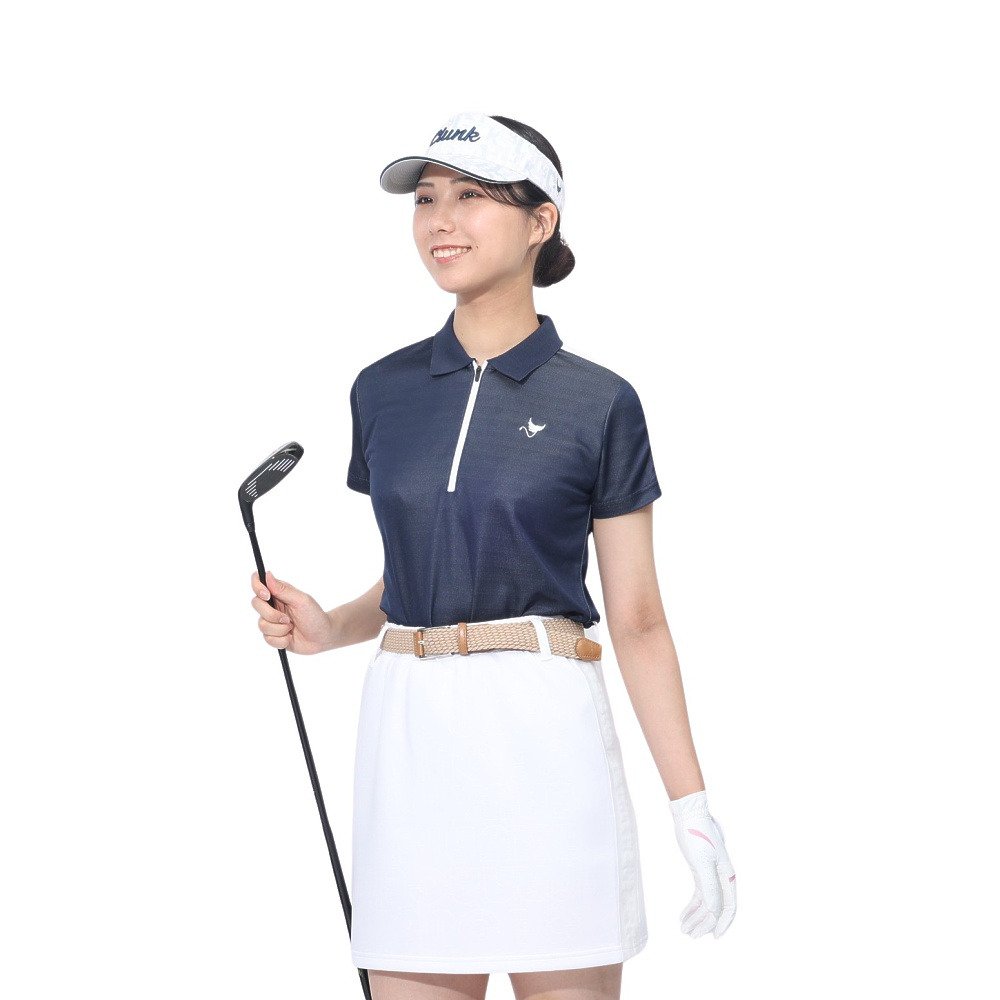 クランク（CLUNK）（レディース）ゴルフウェア ジャガードニット半袖