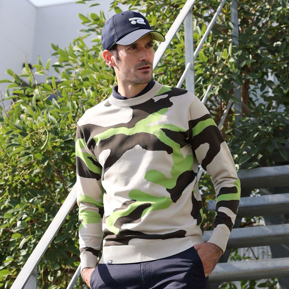 ROSASEN（ROSASEN）（メンズ）ゴルフウェア カモフラ柄インターシャ