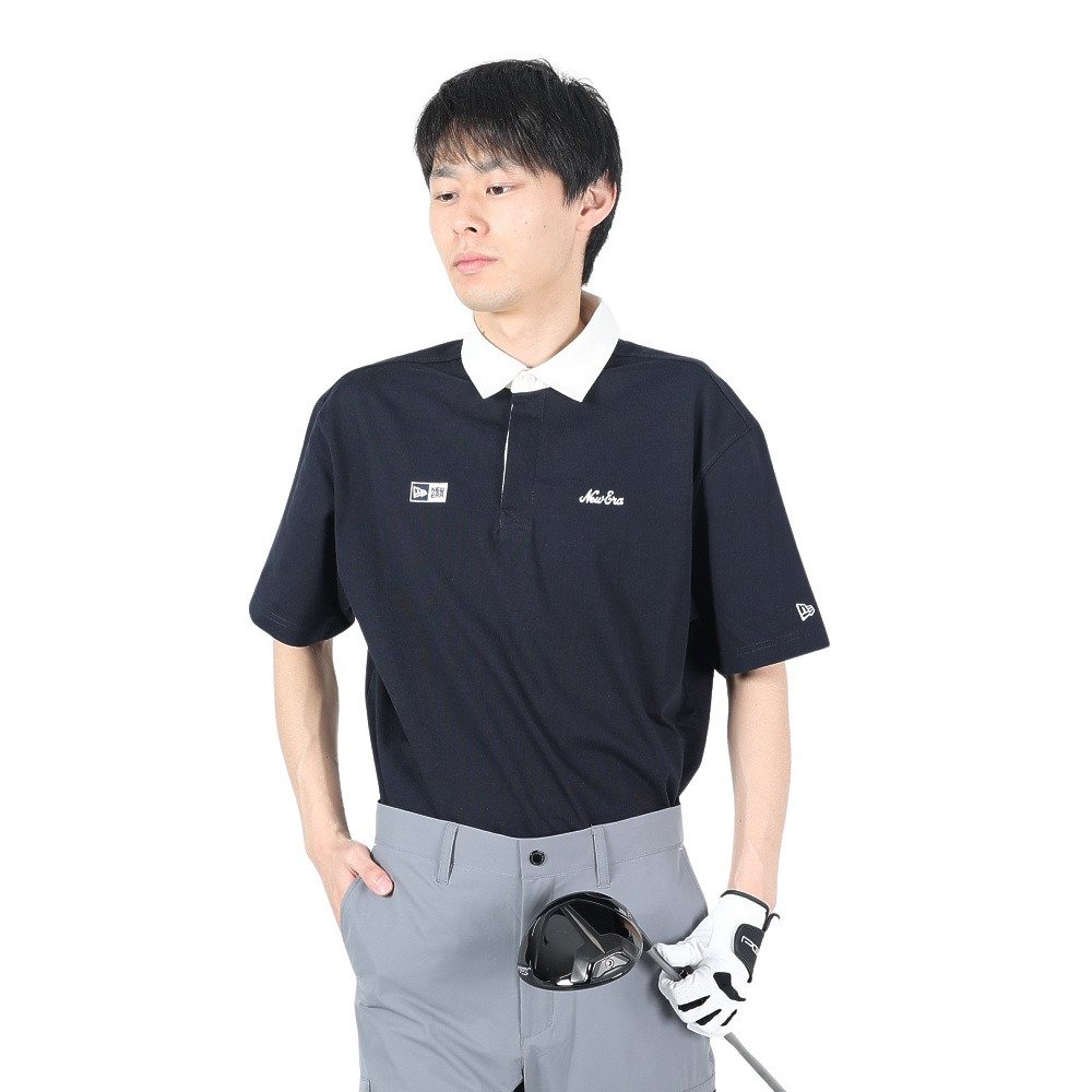 ニューエラ（NEW ERA）（メンズ）ゴルフウェア 吸汗速乾 半袖ラグビー